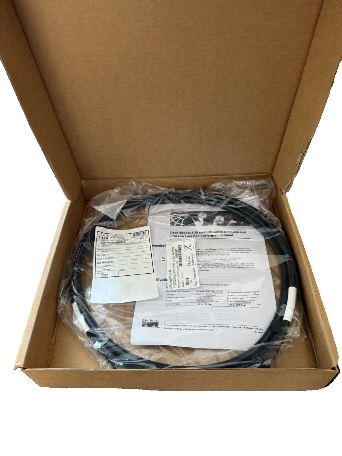 CISCO AIR-CAB-010LL-N= NEU OVP Low-Loss Interconnect Antenne Kabel